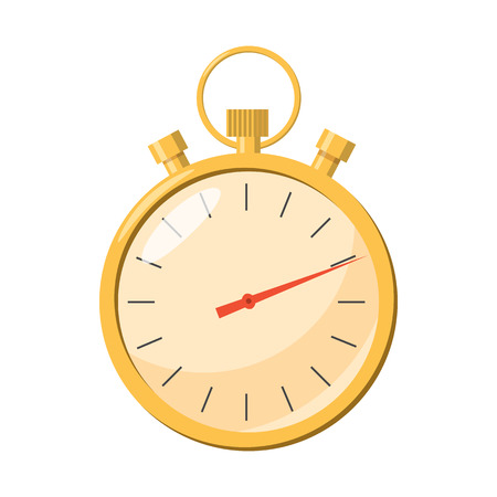 Stopwatch icon in cartoon style on a white backgroundのイラスト素材