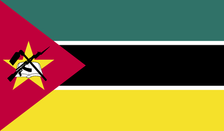 Mozambique flag image for any design in simple styleのイラスト素材