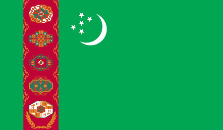 Turkmenistan flag image for any design in simple styleのイラスト素材