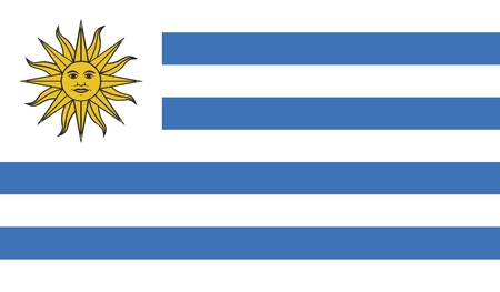 Uruguay flag image for any design in simple styleのイラスト素材