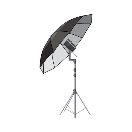 Umbrella for photography icon in cartoon style isolated on white background. Components for photo shooting symbolのイラスト素材