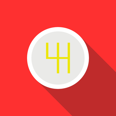 Gearbox schematics icon in flat style on a red backgroundのイラスト素材