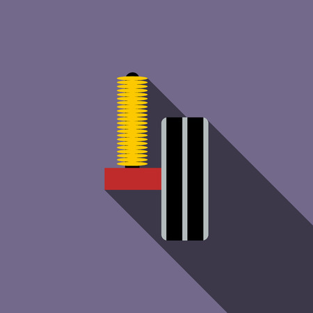 Shock absorber icon in flat style on a violet backgroundのイラスト素材