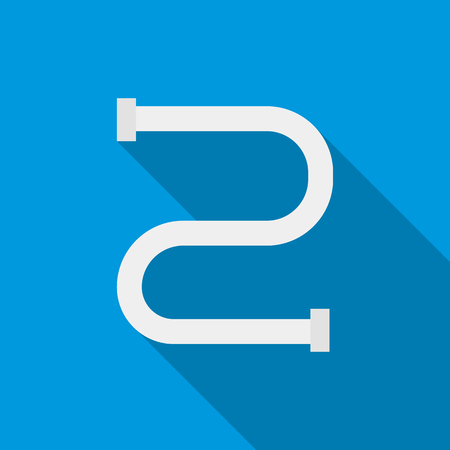 Heated towel rail icon in flat style on a blue backgroundのイラスト素材