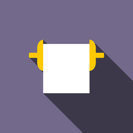 Roll paper towel icon in flat style on a violet backgroundのイラスト素材