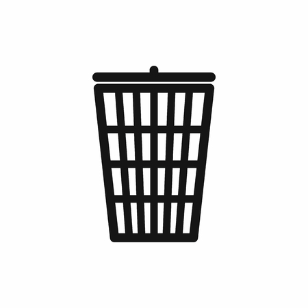 Trash can icon in simple style isolated on white backgroundのイラスト素材