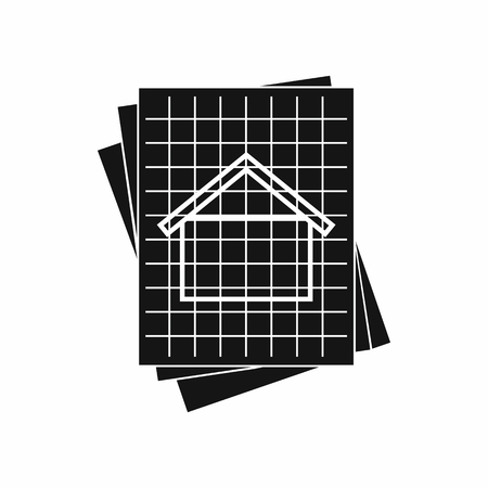 House blueprint icon in simple style isolated on white backgroundのイラスト素材