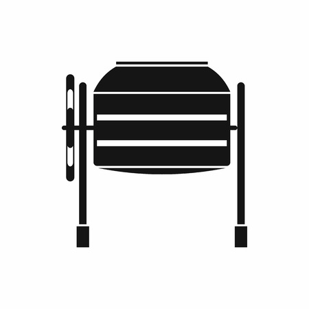 Concrete mixer icon in simple style isolated on white backgroundのイラスト素材
