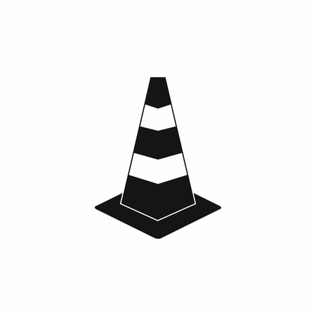 Traffic cone icon in simple style isolated on white backgroundのイラスト素材
