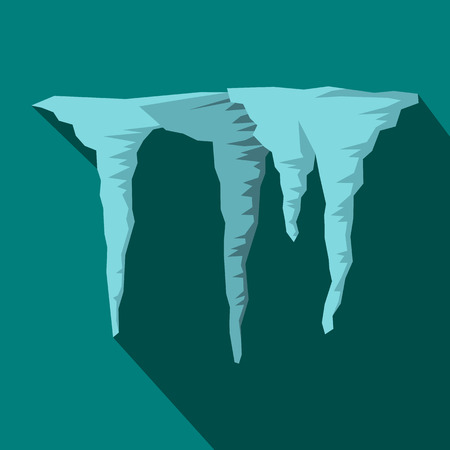 Icicles icon in flat style on a blue backgroundのイラスト素材
