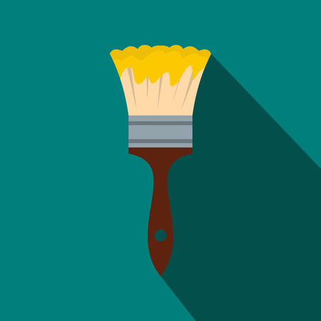 Paint brush icon in flat style on a blue backgroundのイラスト素材