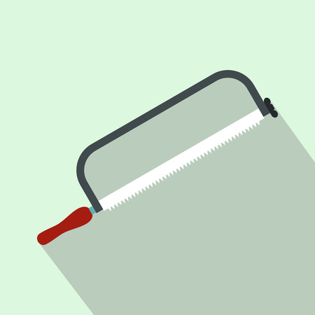 Hacksaw icon in flat style on a light blue backgroundのイラスト素材