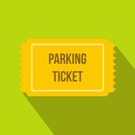 Parking ticket icon in flat style on a green backgroundのイラスト素材