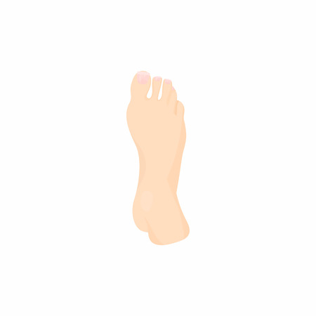 Human foot icon in cartoon style on a white backgroundのイラスト素材
