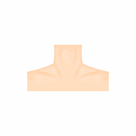 Human neck icon in cartoon style on a white backgroundのイラスト素材