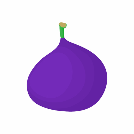 Whole fig fruit icon in cartoon style on a white backgroundのイラスト素材