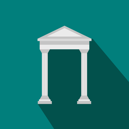 Arch with roof icon in flat style with long shadow. Construction and interiors symbolのイラスト素材