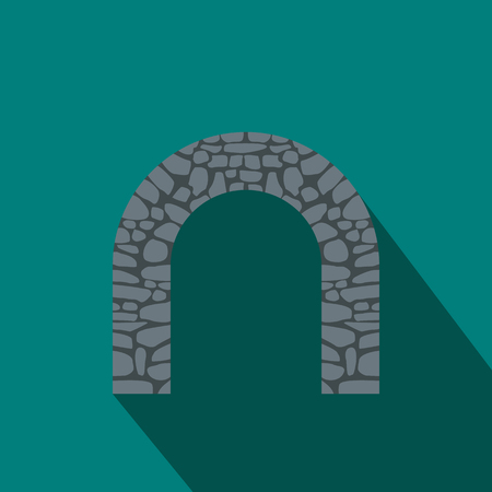 Stone arch icon in flat style with long shadow. Construction and interiors symbolのイラスト素材