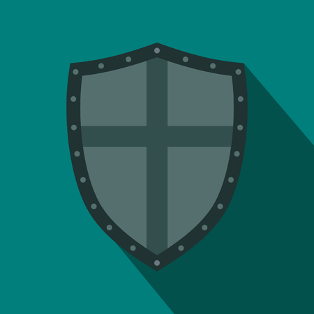 Shield icon in flat style for any designのイラスト素材