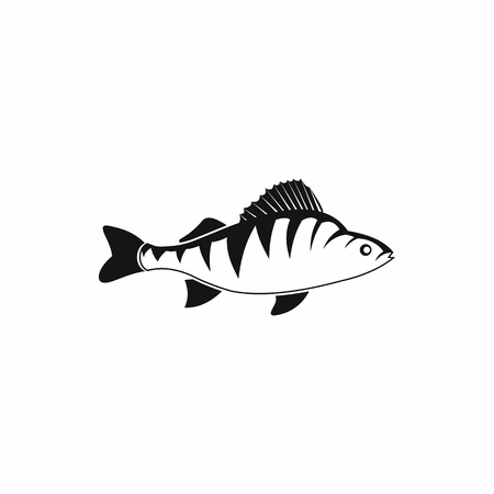 Fish icon in simple style isolated on white backgroundのイラスト素材