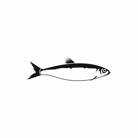 Fish icon in simple style isolated on white backgroundのイラスト素材