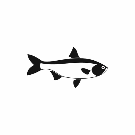 Fish icon in simple style isolated on white backgroundのイラスト素材