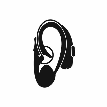 Hearing aid icon in simple style isolated on white backgroundのイラスト素材