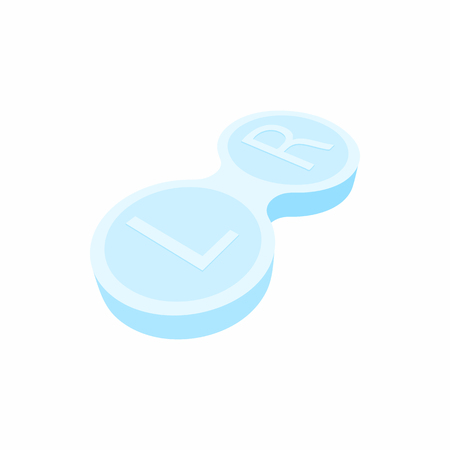 Closed contact lens case icon in cartoon style on a white backgroundのイラスト素材