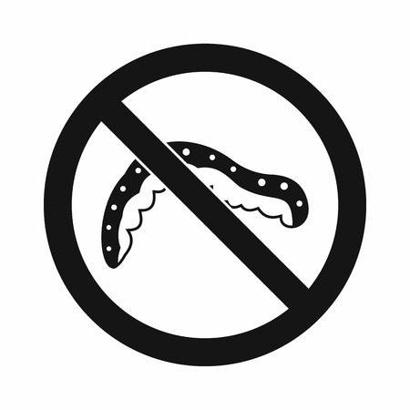 No caterpillar sign icon in simple style isolated on white backgroundのイラスト素材