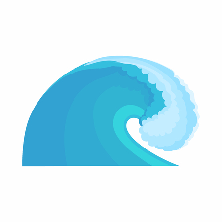 Water Wave icon in cartoon style isolated on white backgroundのイラスト素材