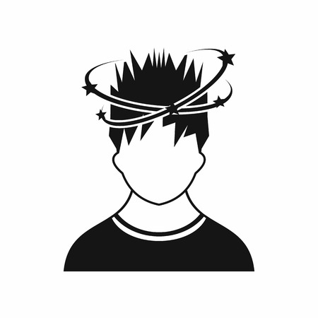 Man with dizziness icon in simple style isolated on white backgroundのイラスト素材