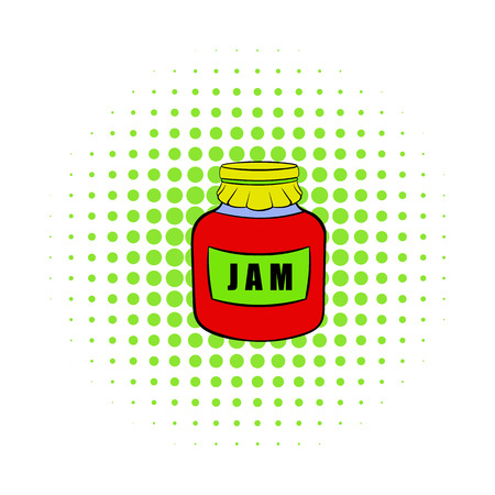 Jam icon in pop-art style on dotted background. Food symbolのイラスト素材