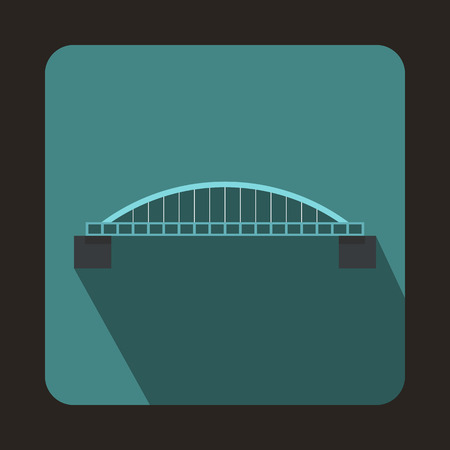 Classic bridge icon in flat style with long shadow. Construction and facilities symbolのイラスト素材