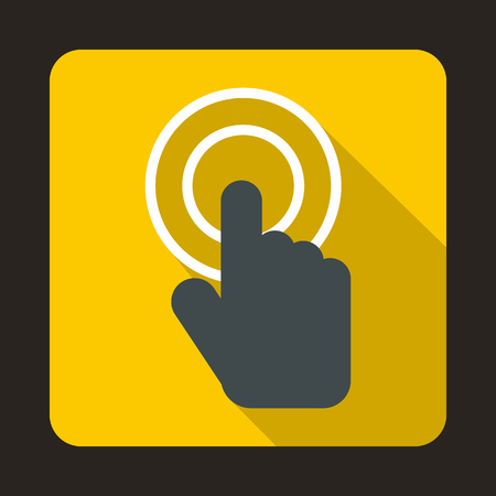 Pointer computer mouse icon in flat style with long shadow. Computer and internet symbolのイラスト素材