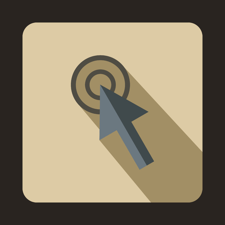 Cursor action icon in flat style with long shadow. Computer and internet symbolのイラスト素材