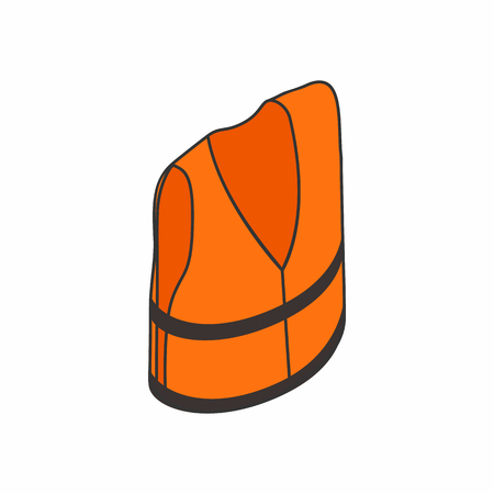 Life jacket icon in isometric 3d style isolated on white background. Clothing and salvation symbolのイラスト素材
