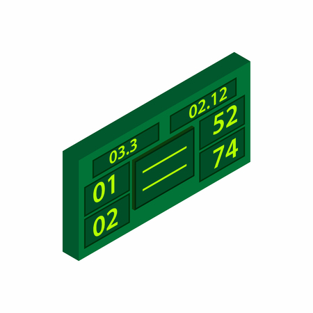 Tennis scoreboard icon in isometric 3d style on a white backgroundのイラスト素材