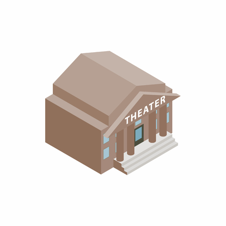 Theatre building icon in isometric 3d style on a white backgroundのイラスト素材