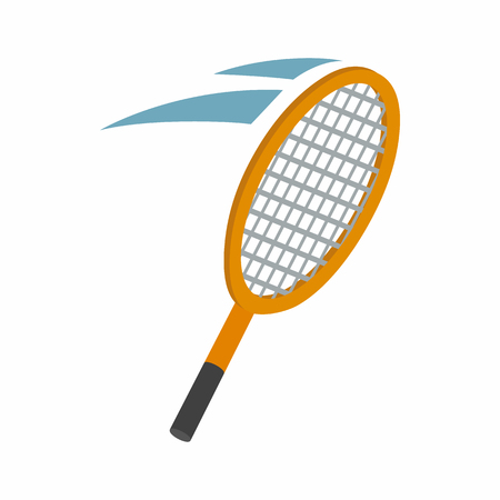 Tennis racket icon in isometric 3d style on a white backgroundのイラスト素材