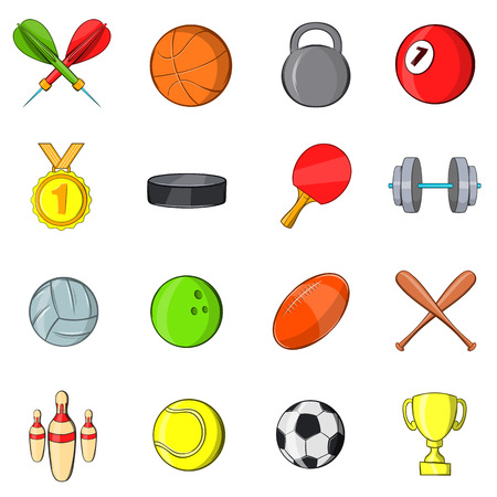 Sport icons set in hand-drawn style isolated on white backgroundのイラスト素材