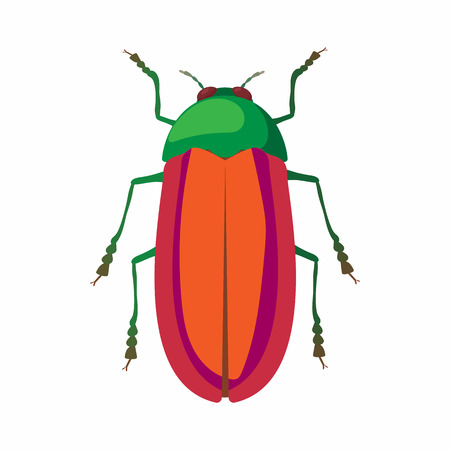 Bug icon in cartoon style isolated on white backgroundのイラスト素材