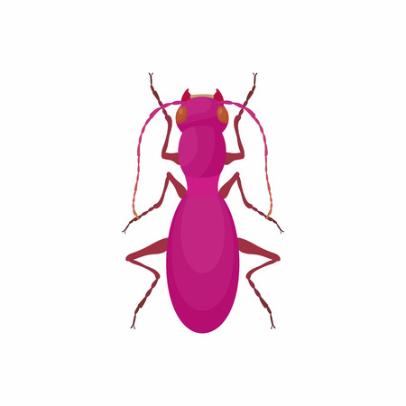 Bug icon in cartoon style isolated on white backgroundのイラスト素材