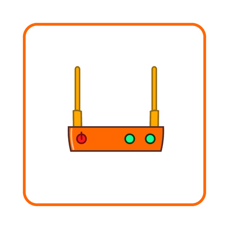 Modem icon in simple style on white background. Device symbolのイラスト素材