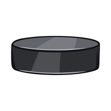 Hockey puck icon in cartoon style isolated on white background. Sport symbolのイラスト素材
