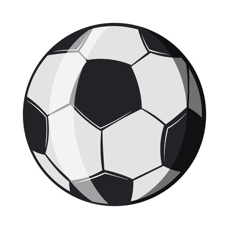 Soccer ball icon in cartoon style isolated on white background. Sport symbolのイラスト素材