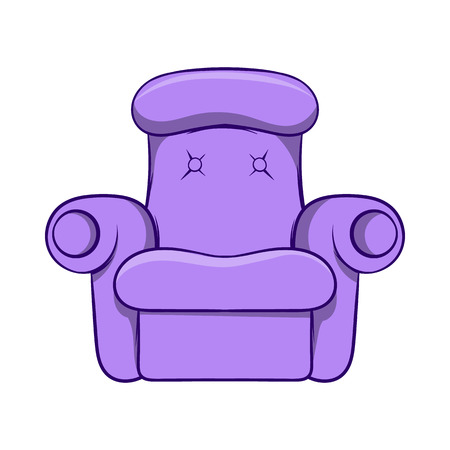 Easy armchair icon in cartoon style isolated on white background. Furniture symbolのイラスト素材