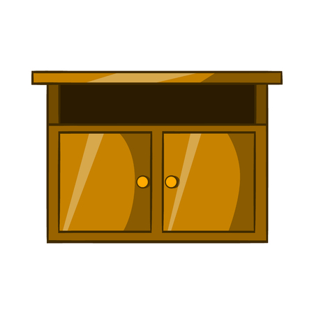 Bedside table icon in cartoon style isolated on white background. Furniture symbolのイラスト素材