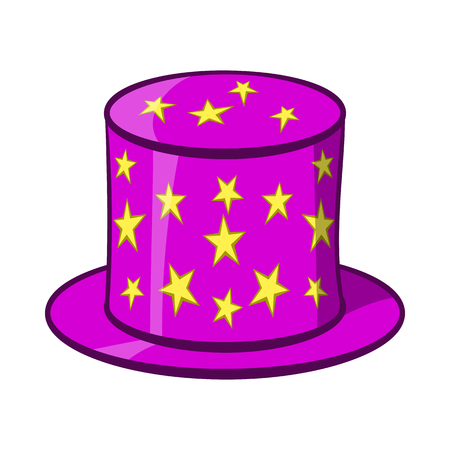 Hat of magician icon in cartoon style isolated on white background. Holiday symbolのイラスト素材