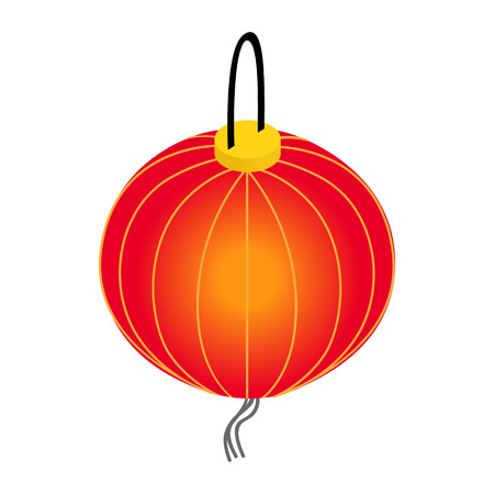 Paper lantern icon in isometric 3d style isolated on white background. Decoration symbolのイラスト素材