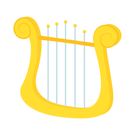 Lyre icon in cartoon style on a white backgroundのイラスト素材